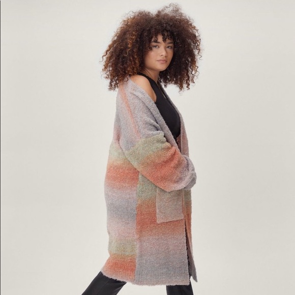 NASTYGAL Faded Striped Oversized Cardigan - Picture 3 of 5